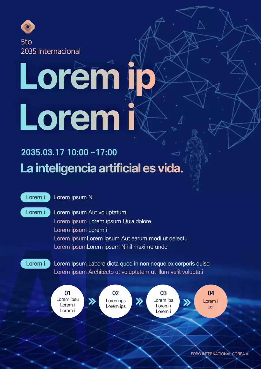 navy bluebackgroundspacefeelingartificialintelligenceinternationalforumposter