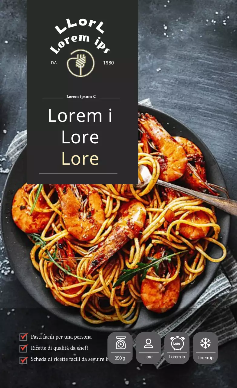 Adesivo nero del kit di pasta del ristorante di lusso