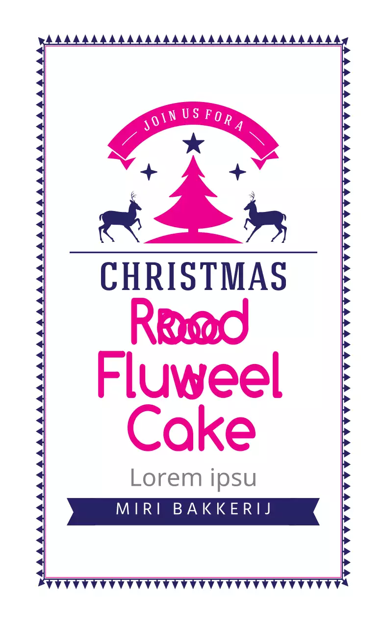 Paars Roze Geïllustreerde Kerst Bakkerij Etiketten