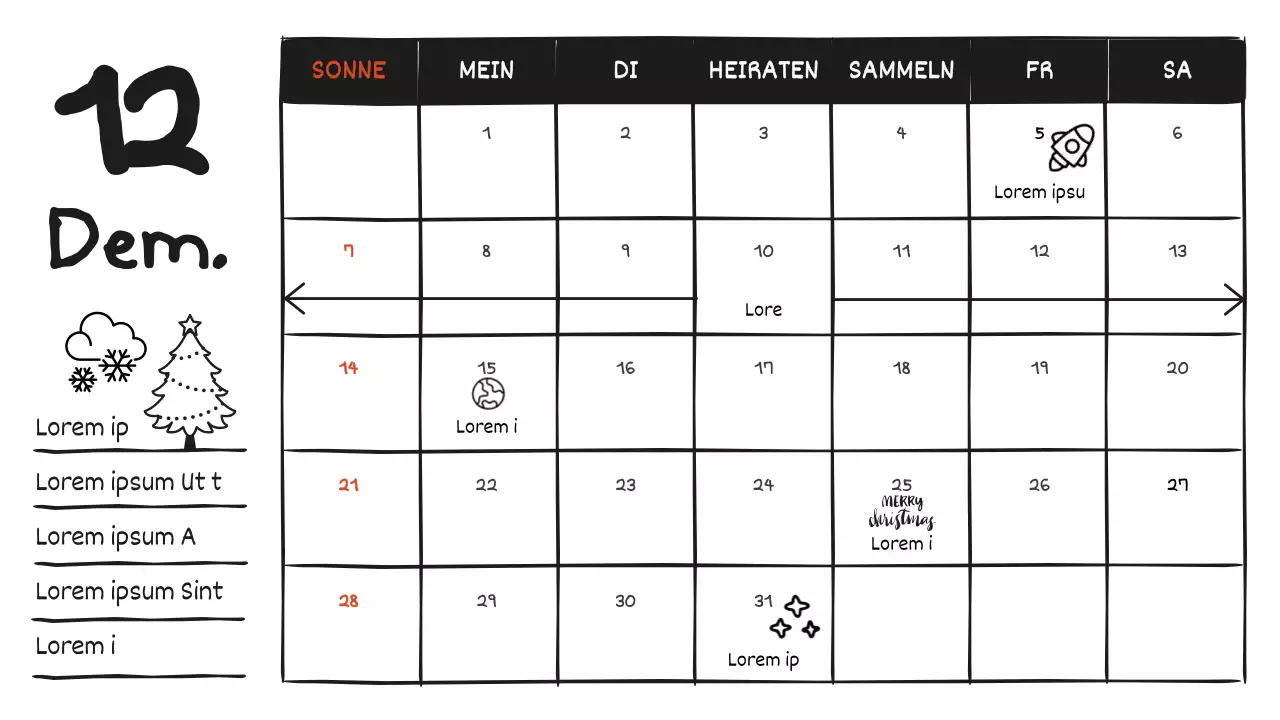 Ein schwarz-weißer, kritzelnder Tagebucheintrag mit niedlichem Kritzelflair