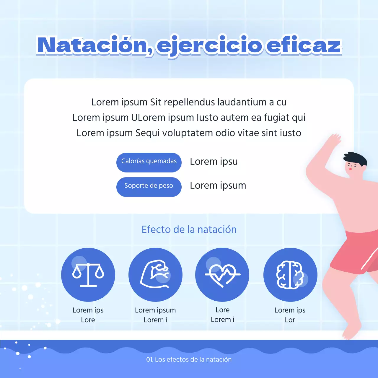 Azul Rosa Punto Ilustración de la A a la Z de Natación TarjetaNoticias