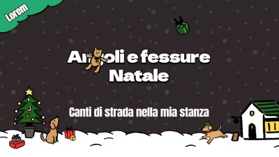 Post musicale di canti natalizi in nero e verde