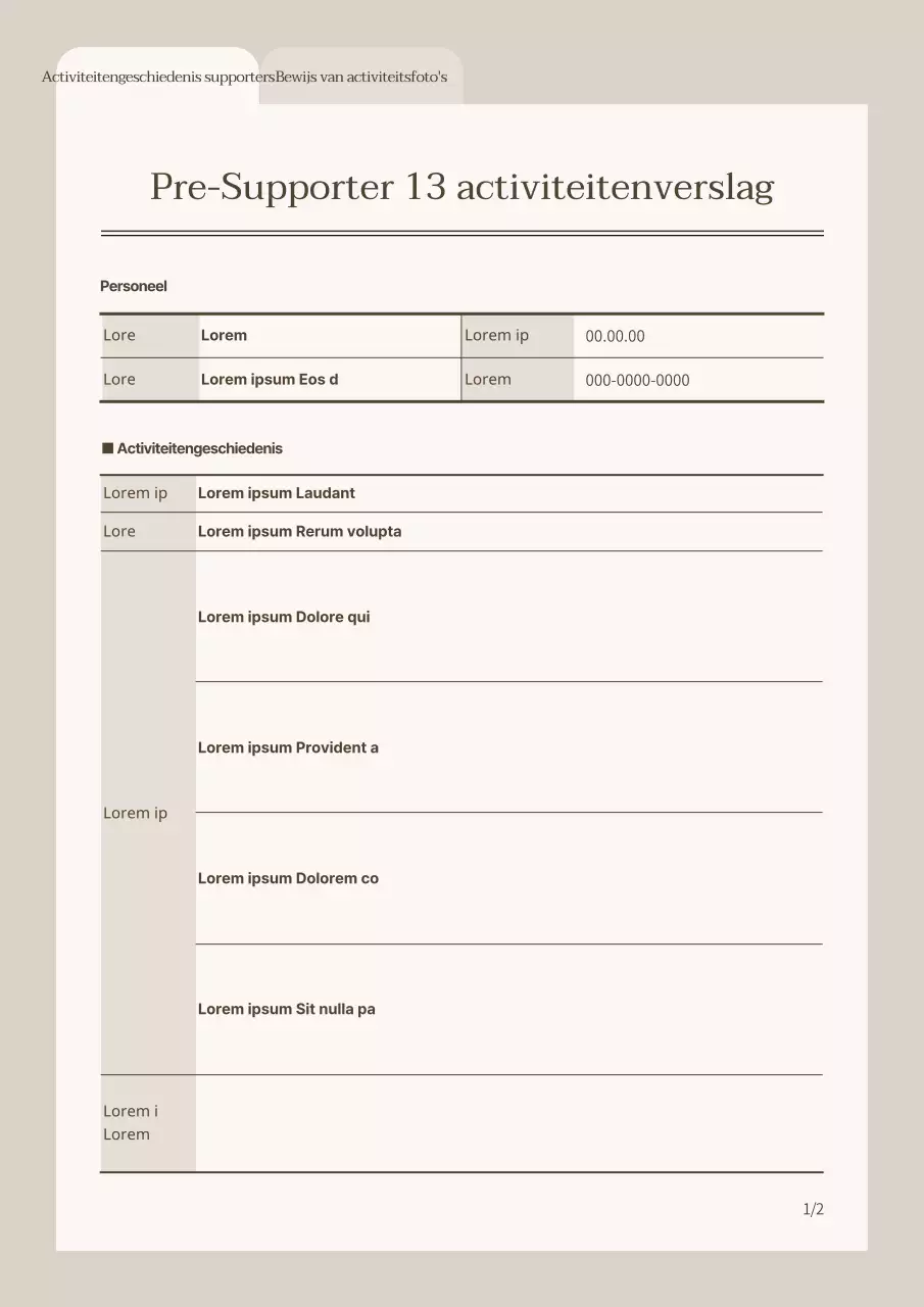 Basisrapporten over supportersactiviteiten in Beige