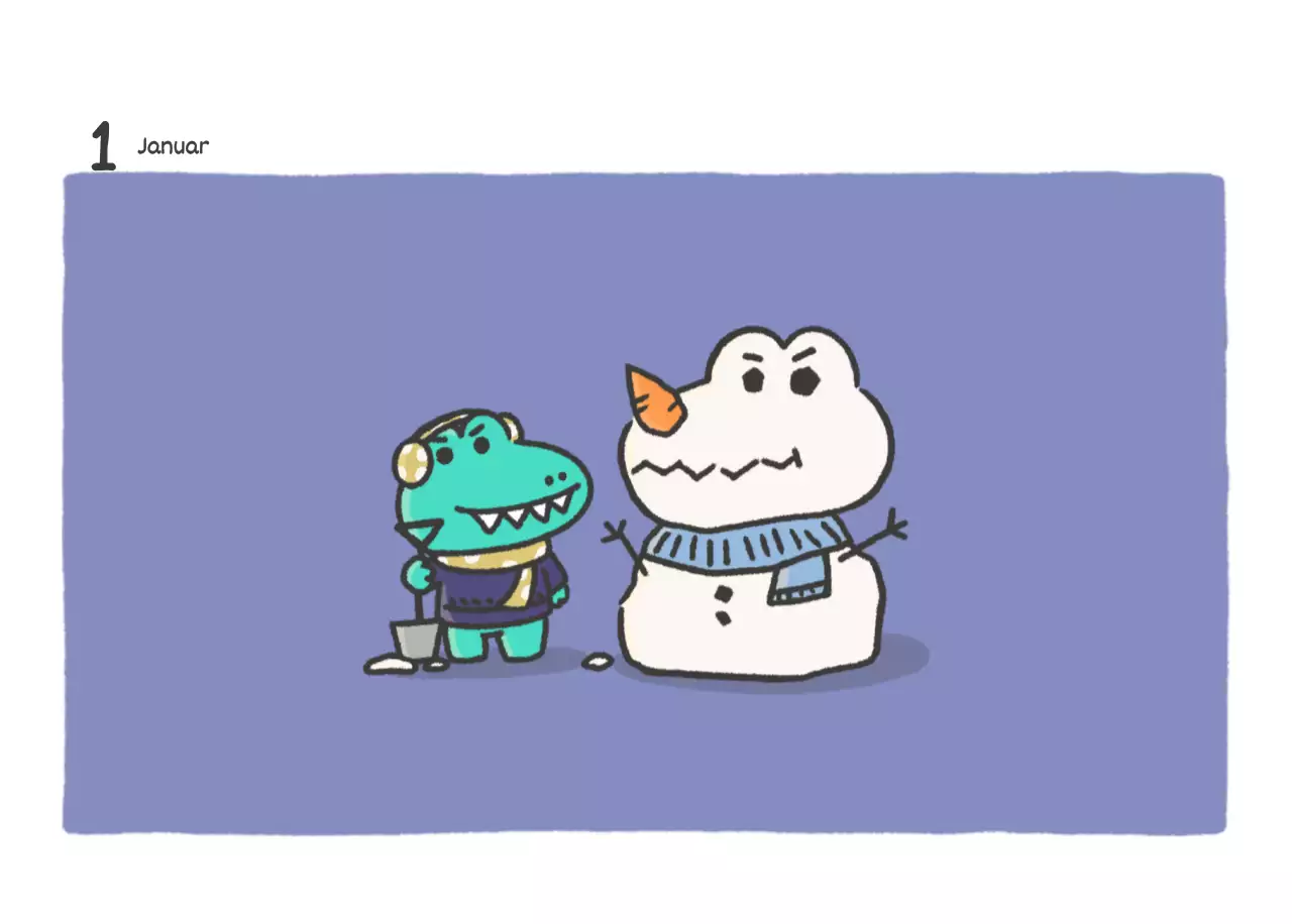 Ein Kalender mit einem niedlichen Argo-Illustrationskonzept