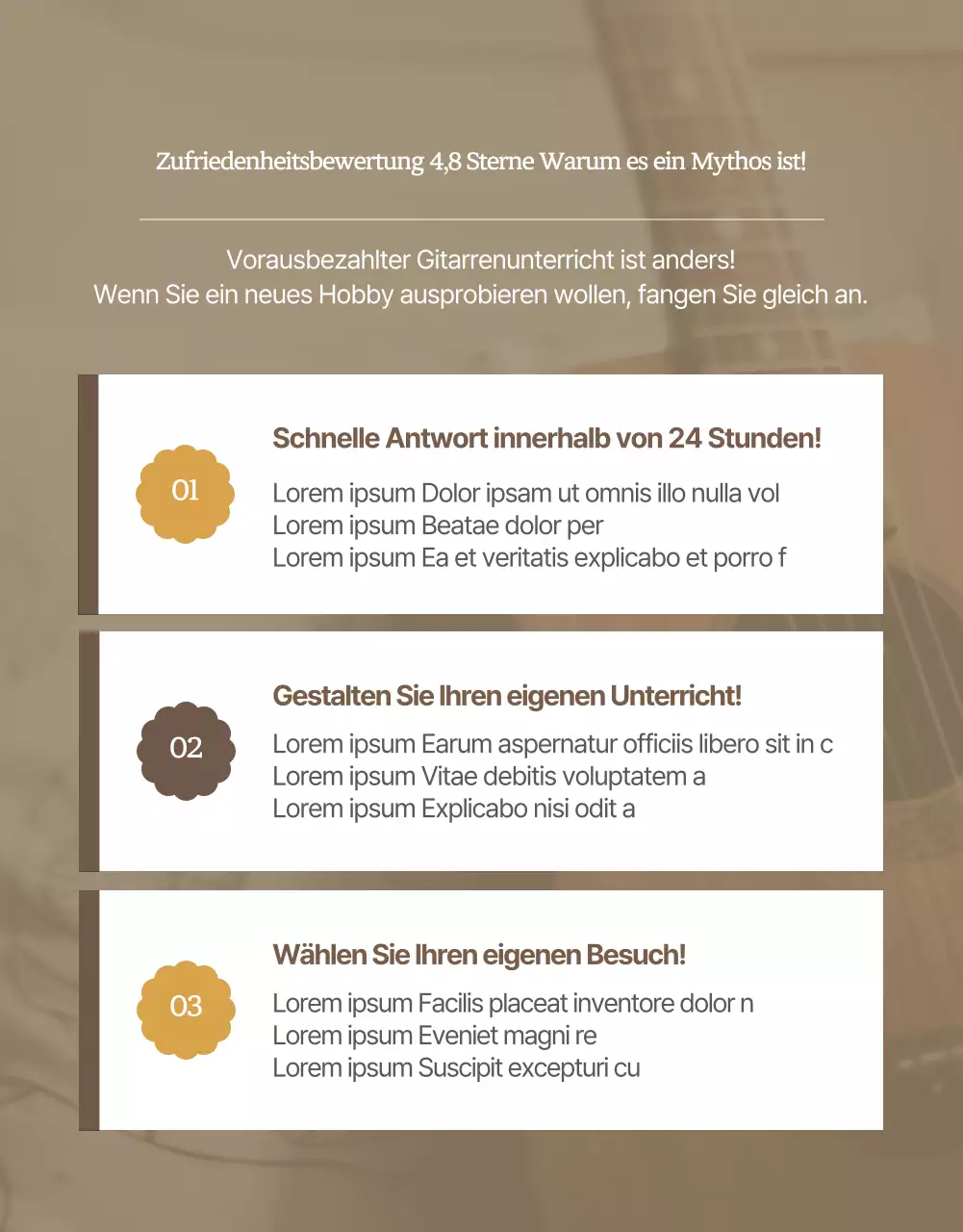 Lerne, wie man sanft und gefühlvoll spielt - Details zum Gitarrenunterricht