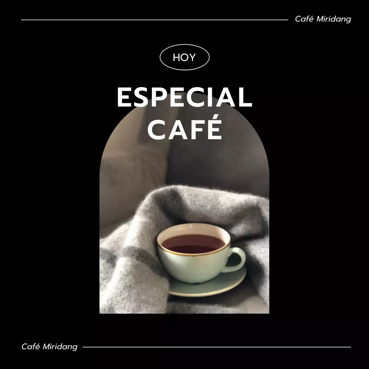 Paquete de café minimalista en blanco y negro