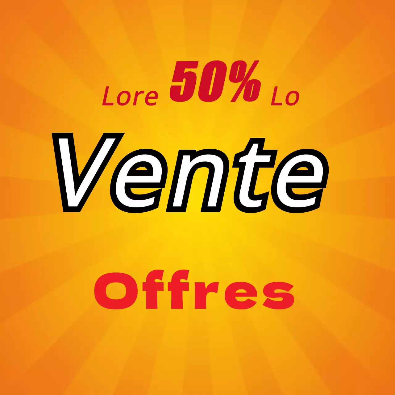 Annonce de vente en surbrillance avec texte orange