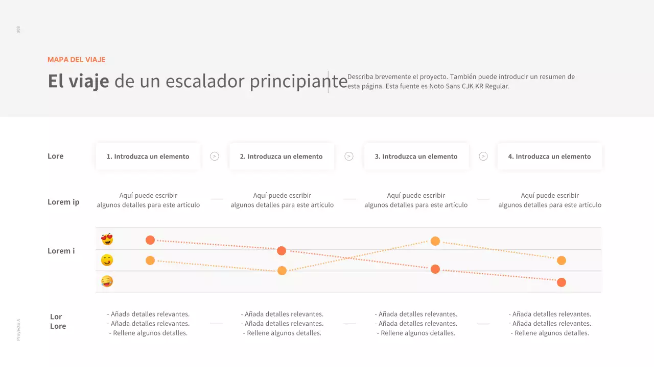Una cartera de conceptos limpios en blanco y naranja