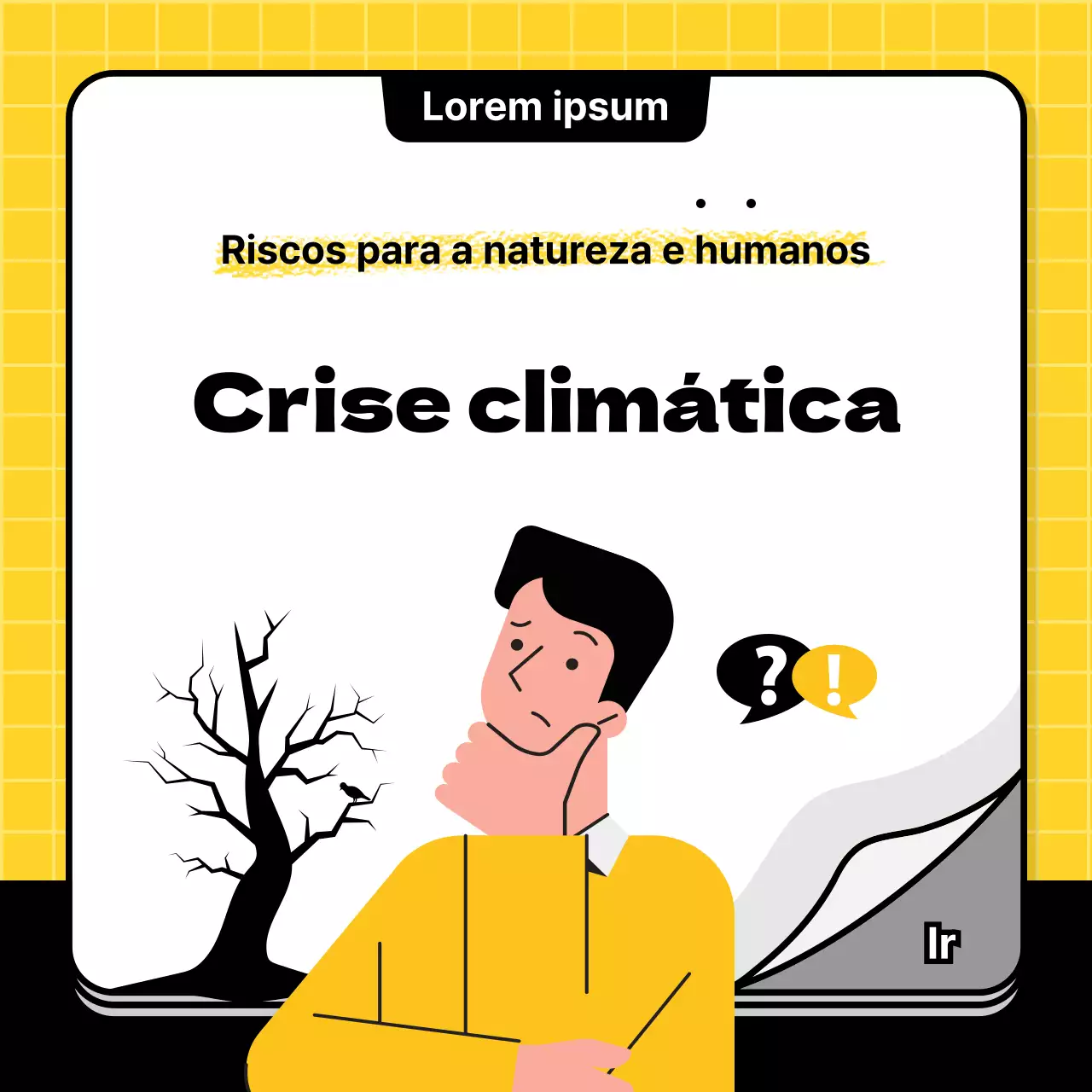 Um simples guia de donativos amarelo e preto