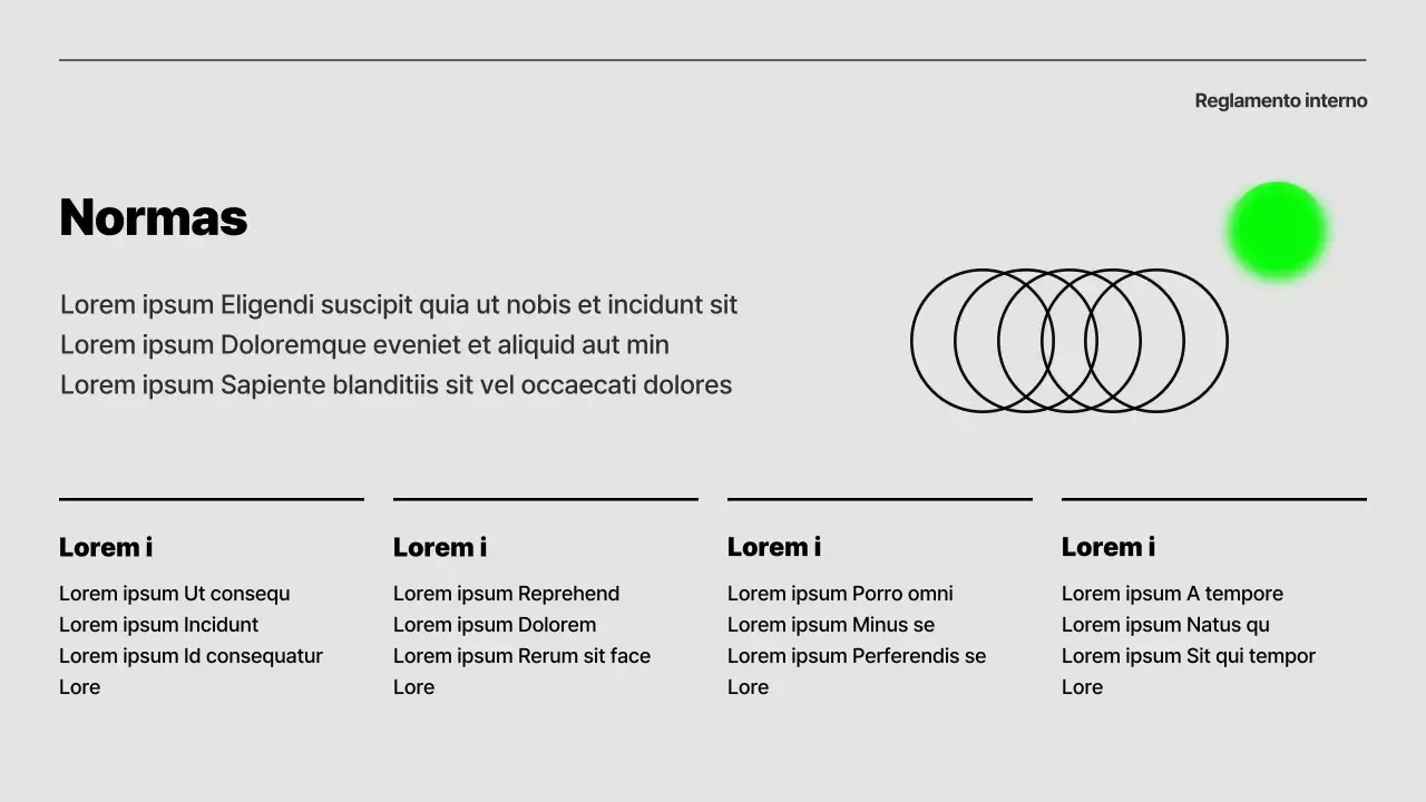 Sencilla presentación de orientación para conferencias en gris y verde lima