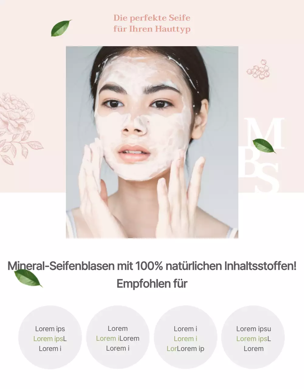 Hellrosa Mineralreinigungsseife natürlich