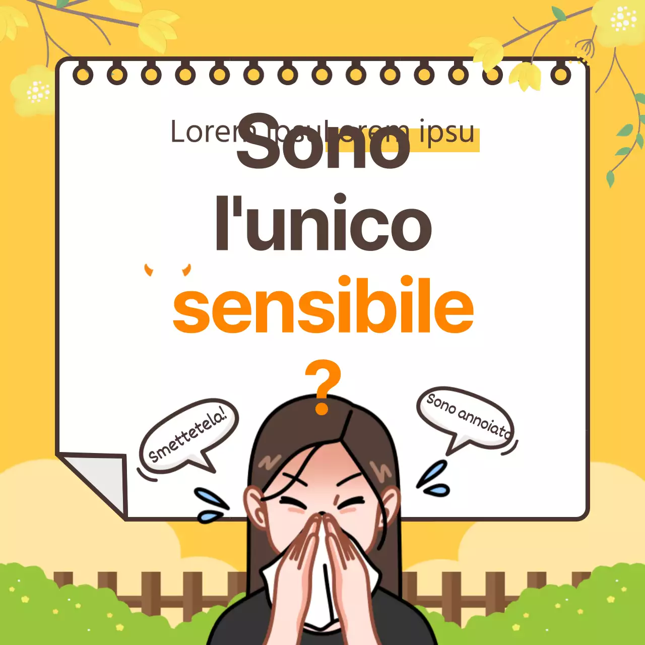 Design CardNews in giallo