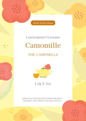 Jaune Illustration Neat Food Chamomile Tea Label