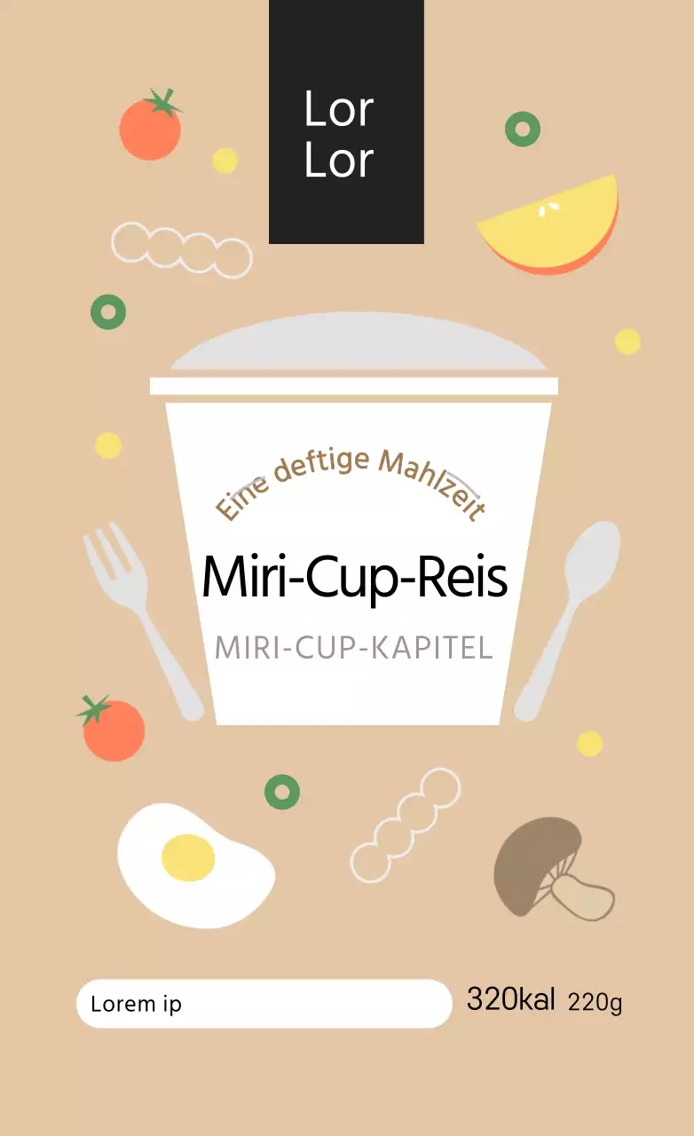 Beige Niedliche Bento Box Aufkleber