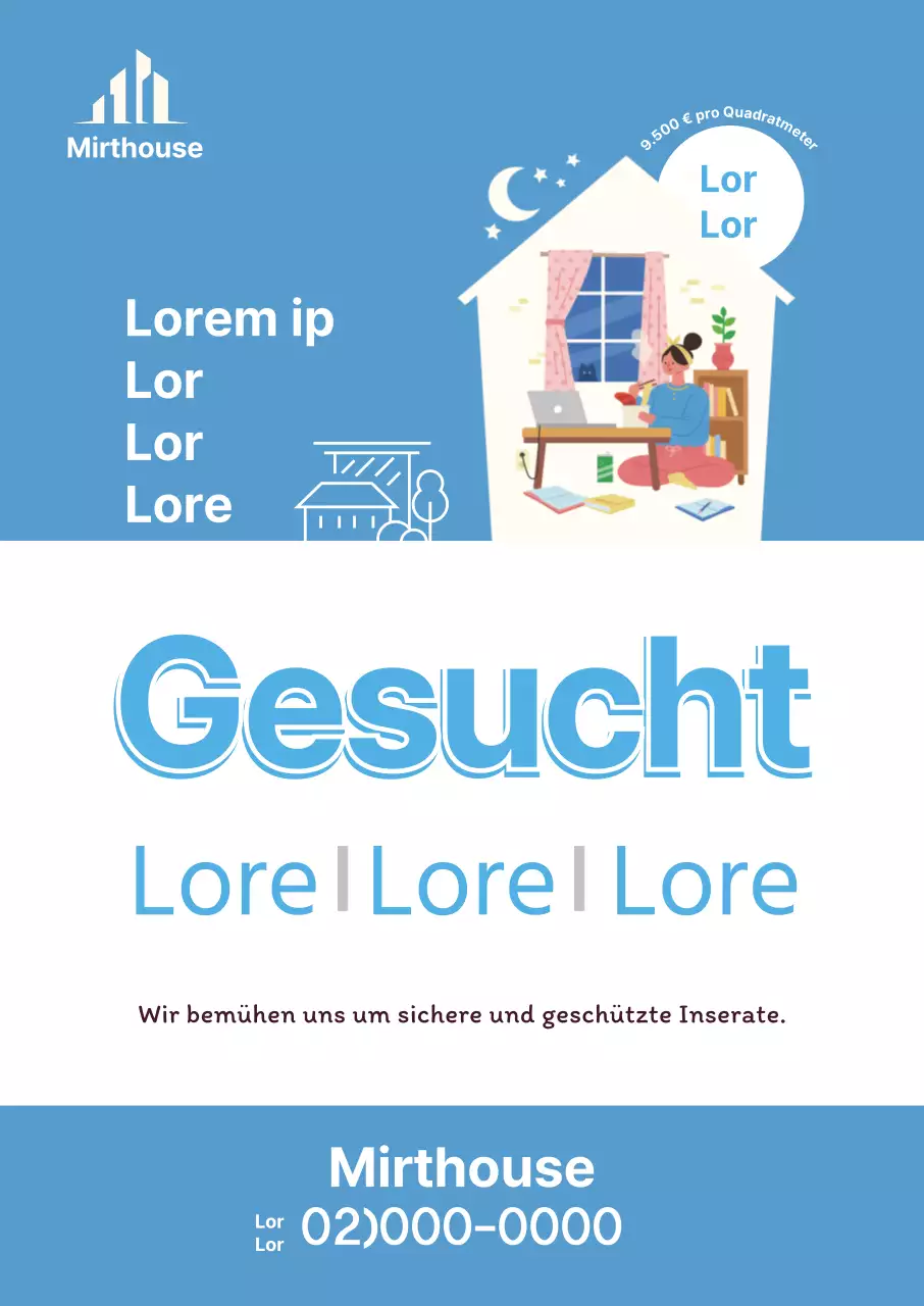 Blaue Immobilie zu verkaufen