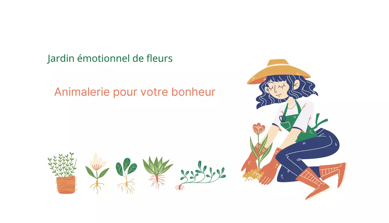 Illustration verte Jardin de fleurs soigné
