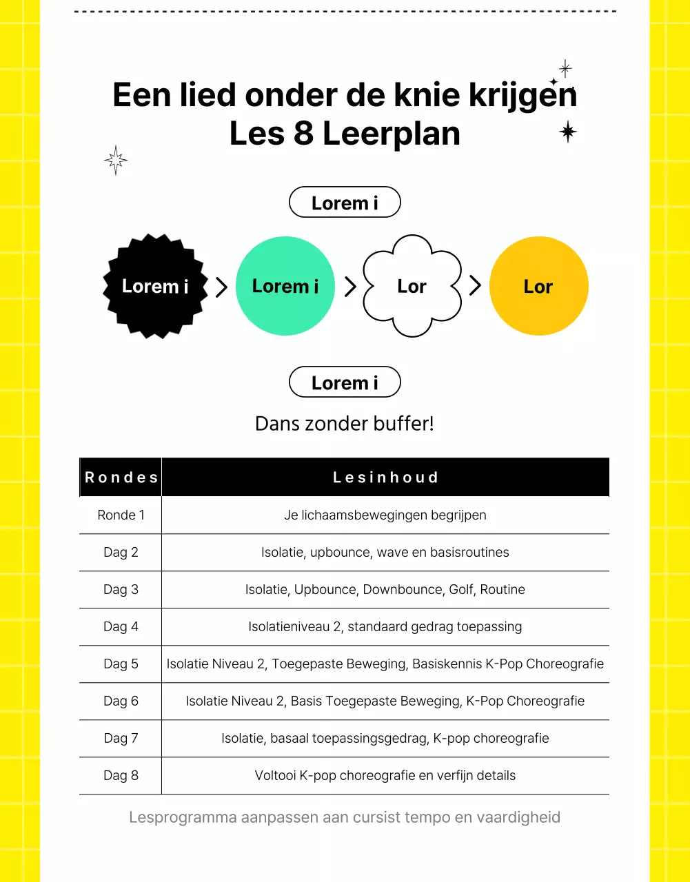 Privé K-pop idool danslessen in roze en geel, fris en hip