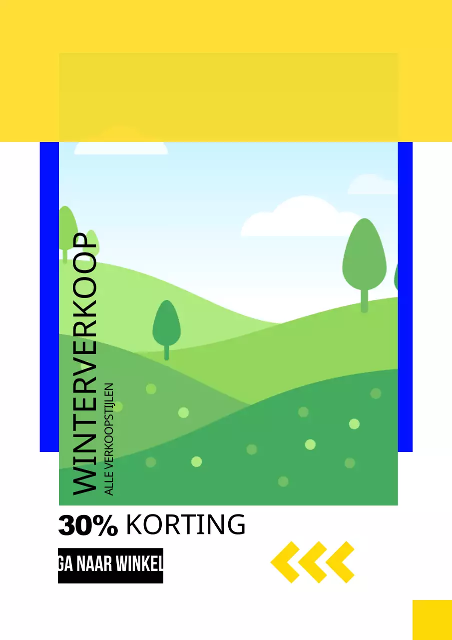 Verschillende lay-outs met blauwe en gele foto's