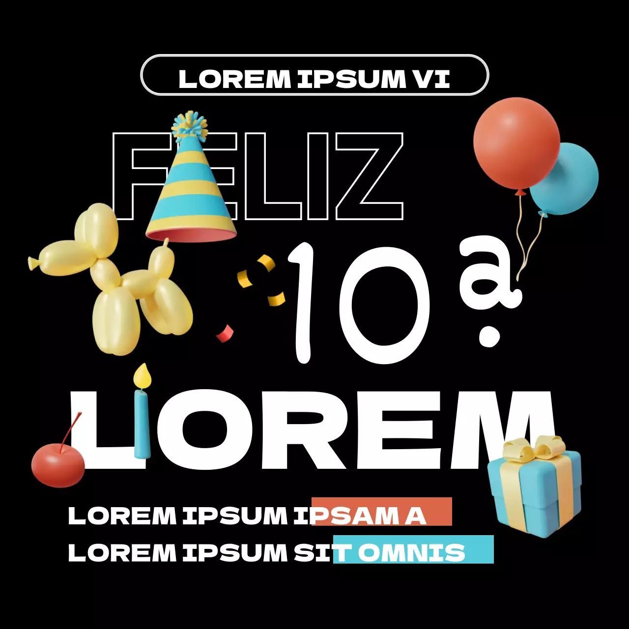 Eventos de aniversário em preto