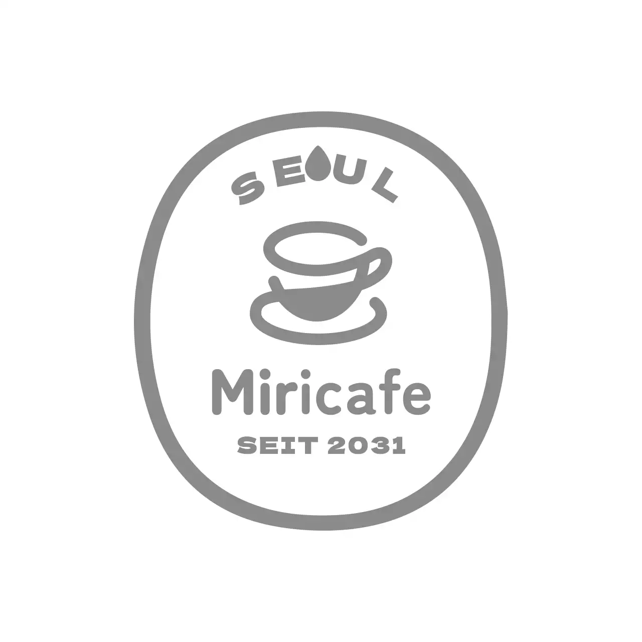 Einfaches Logo mit grauem Kaffeesymbol