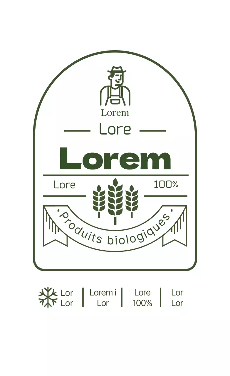 Étiquette de riz vintage verte