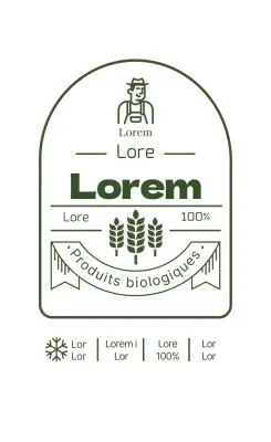 Étiquette de riz vintage verte