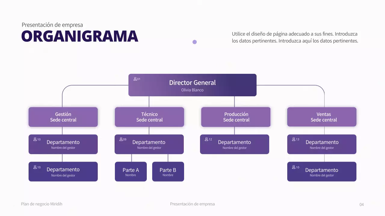 Plan de negocio con un concepto de degradado púrpura