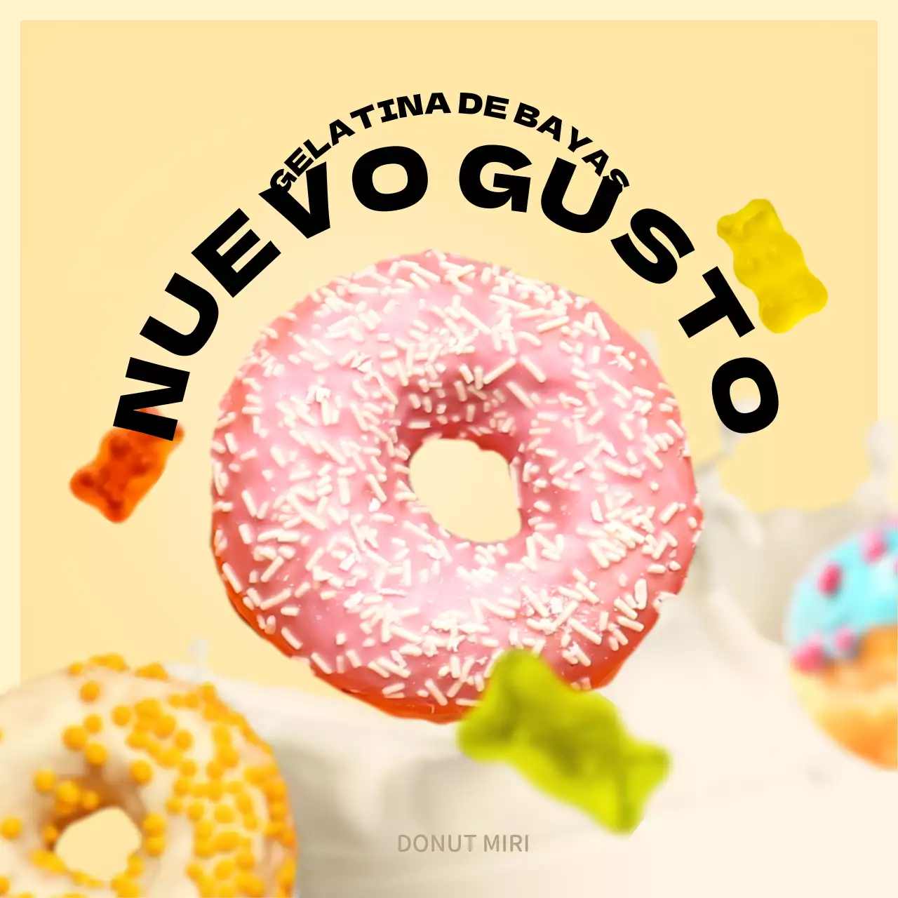 Nuevos donuts amarillos y rosas en el menú