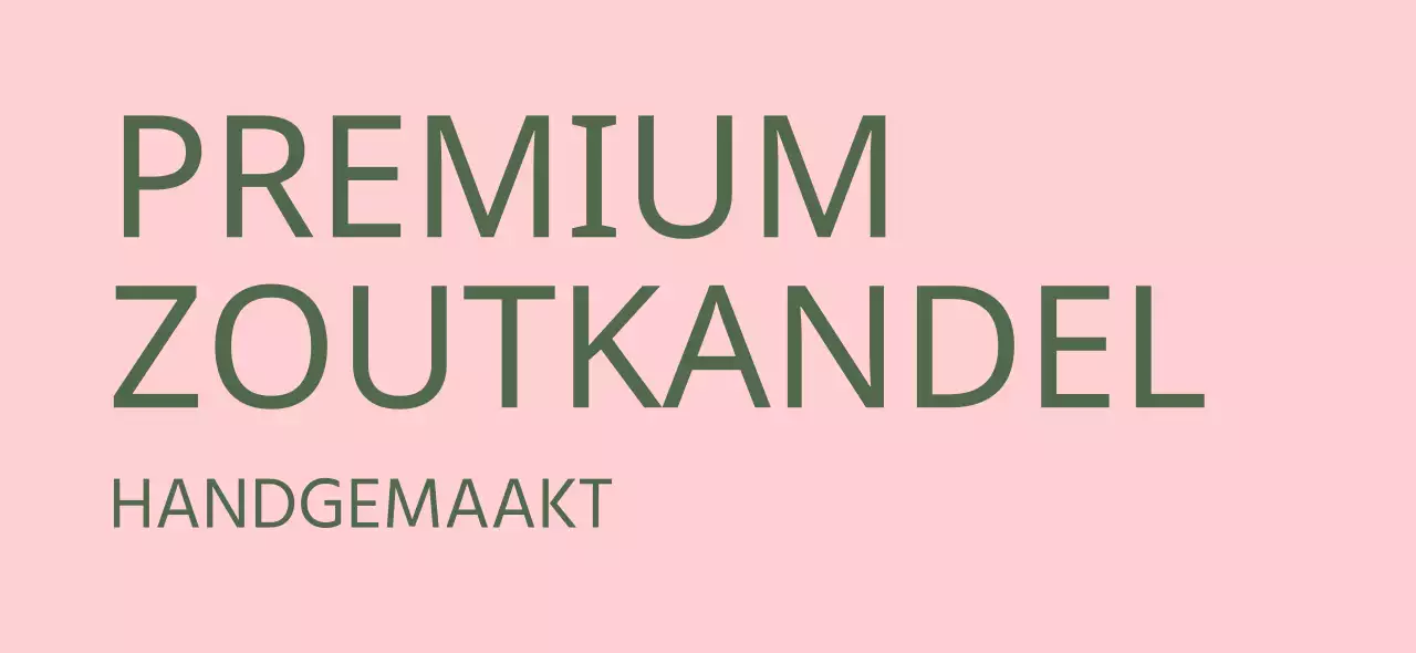 Promoot je handgemaakte sojakaarsenwinkel met roze en donkergroene tekst