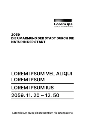 Schwarzer und einfacher Text im Layout-Stil Informationsleitfaden zur Fotoausstellung