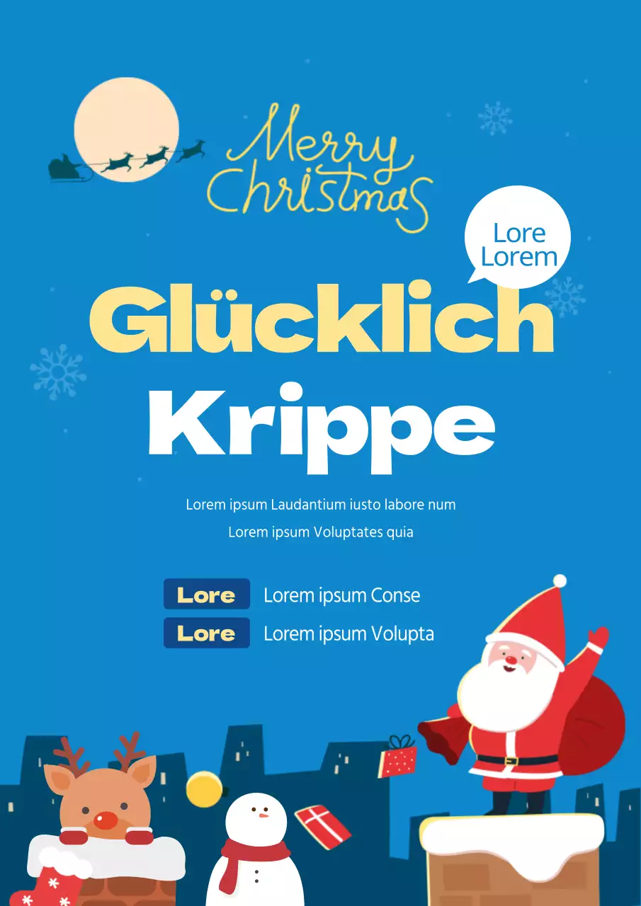 Blaue und gelbe Krippe Webposter vertikal