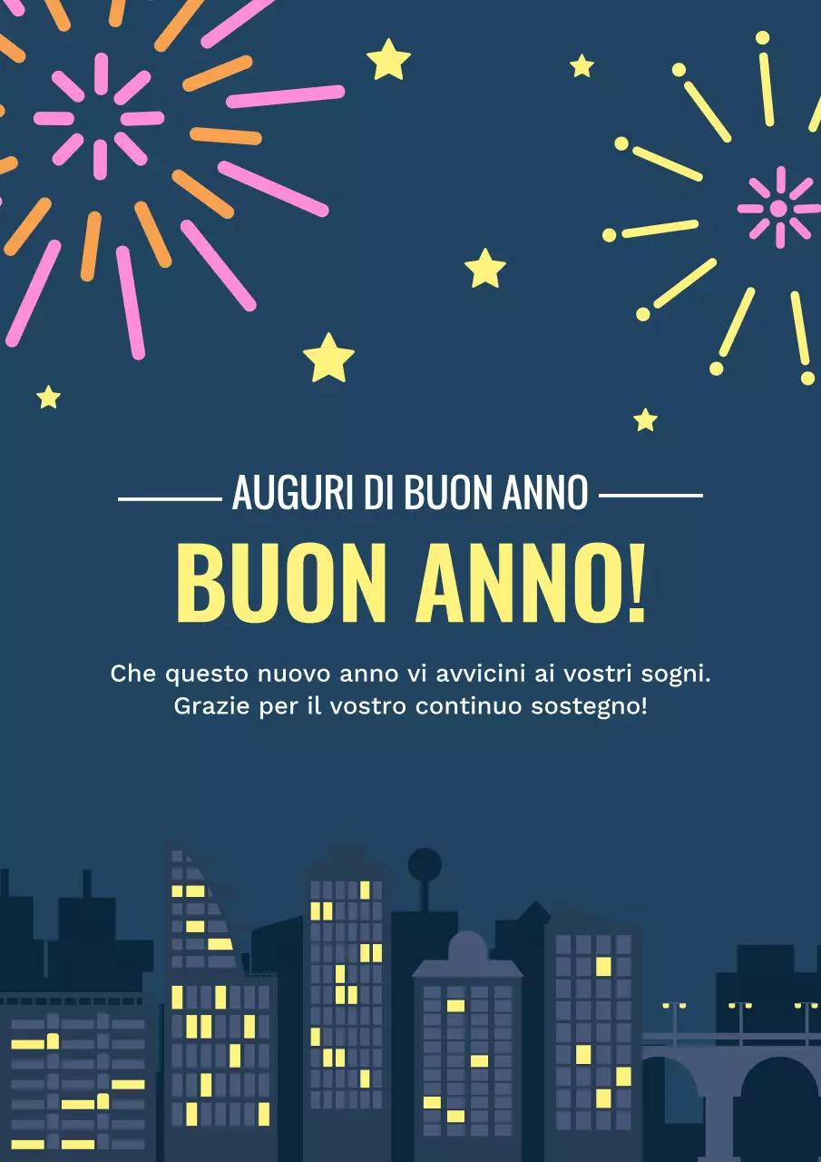 biglietto di auguri per il nuovo anno di City Scape