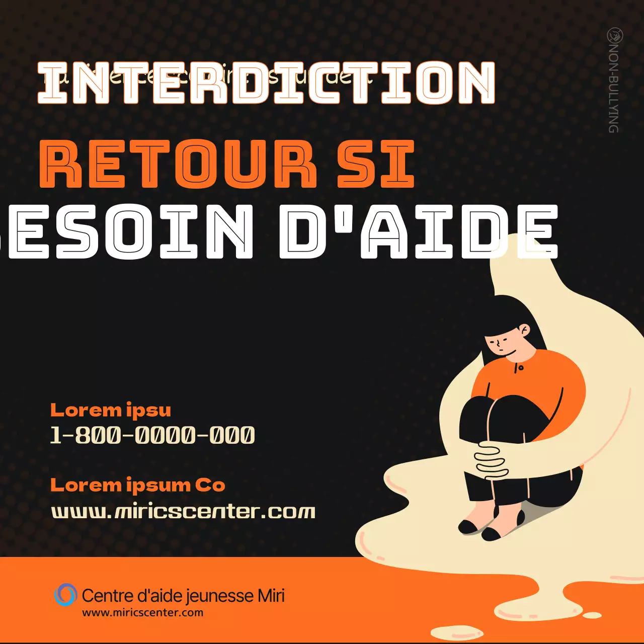 Promotion de l'éradication de la violence scolaire en orange