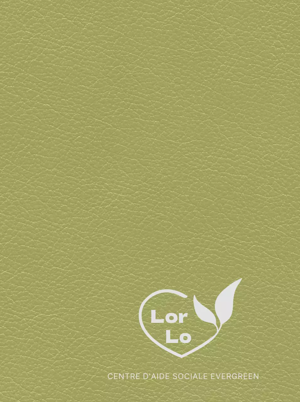 Couverture d'agenda du Welfare Centre avec un logo composé de cœurs et de feuilles