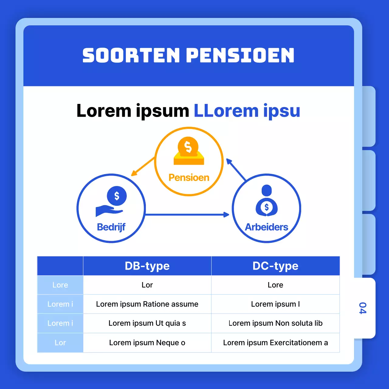 Superannuation finance cardnews met blauwe map thema