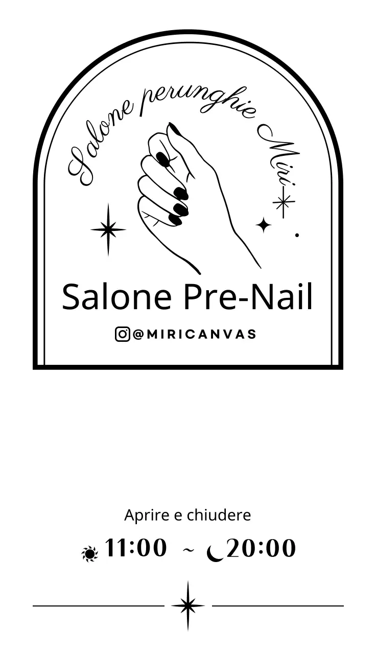 Mano ordinata illustrazione salone del chiodo in bianco e nero