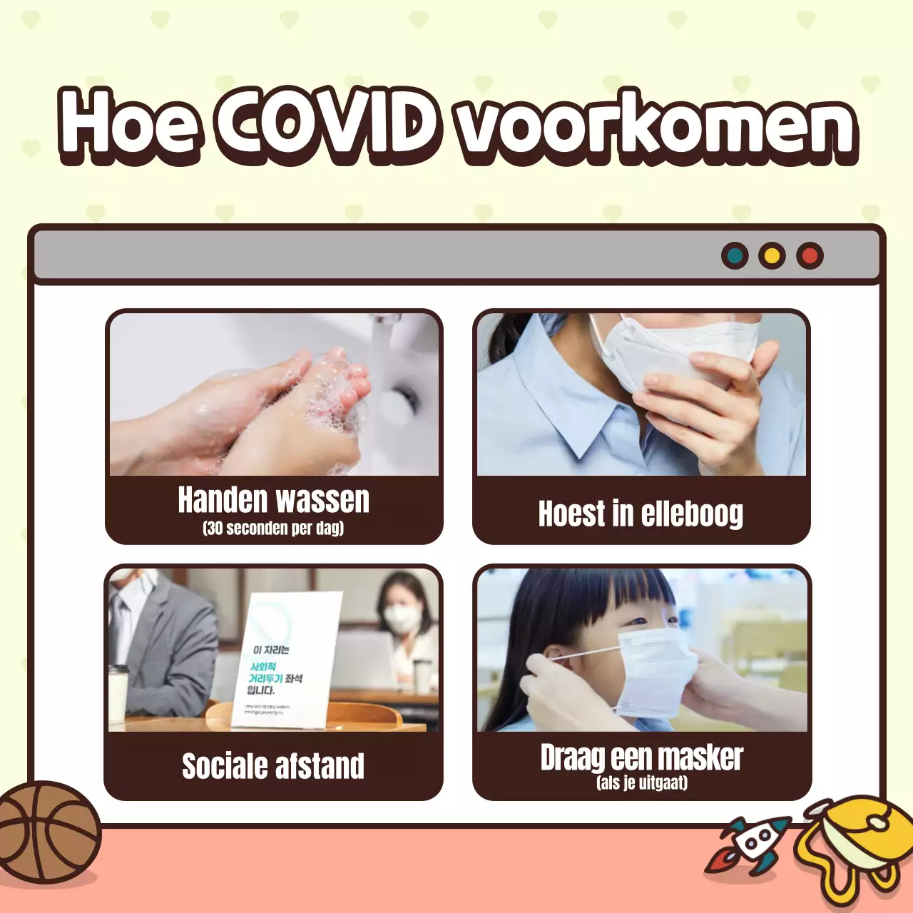 De klas introduceren met een roze en geel schattig karakterconcept