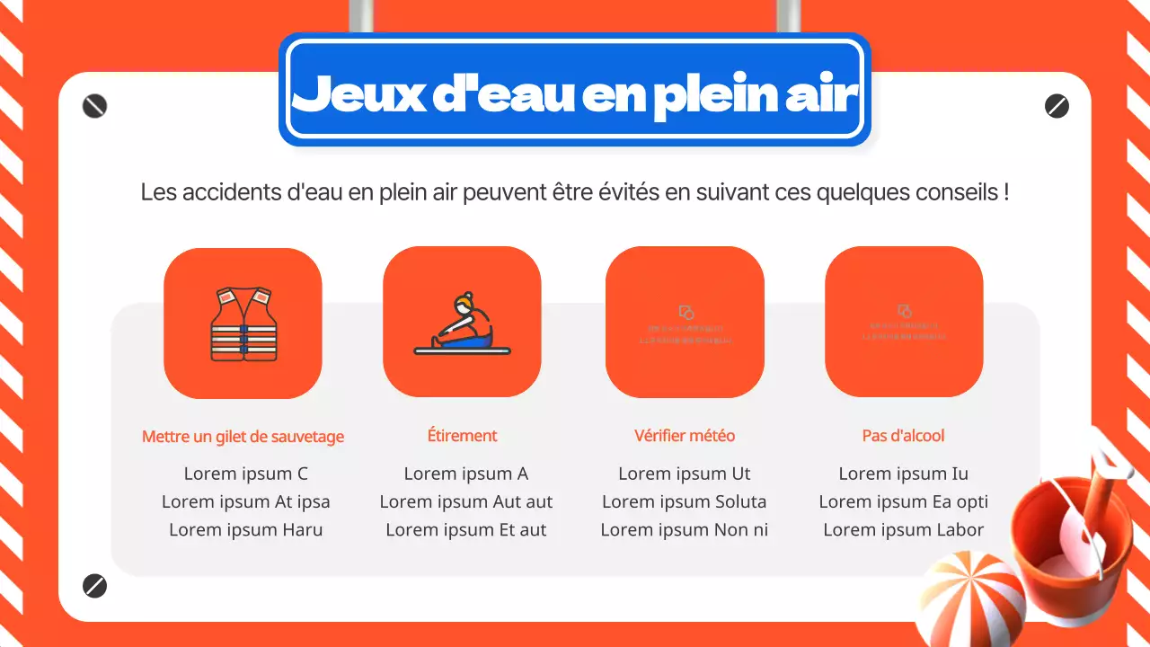 Un guide orange et bleu pour la sécurité aquatique en été