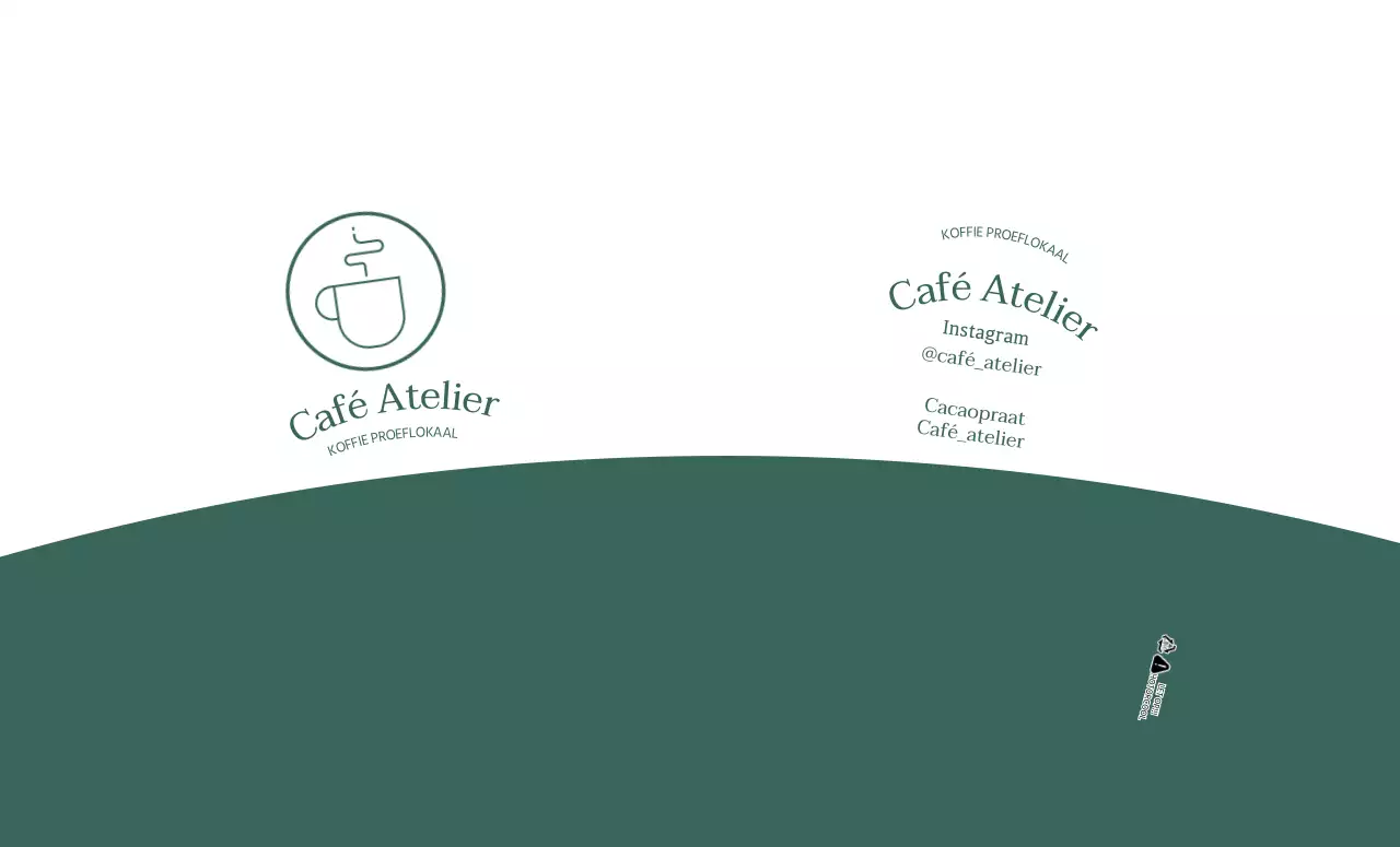 Wit groen eenvoudige lijn illustratie cafe