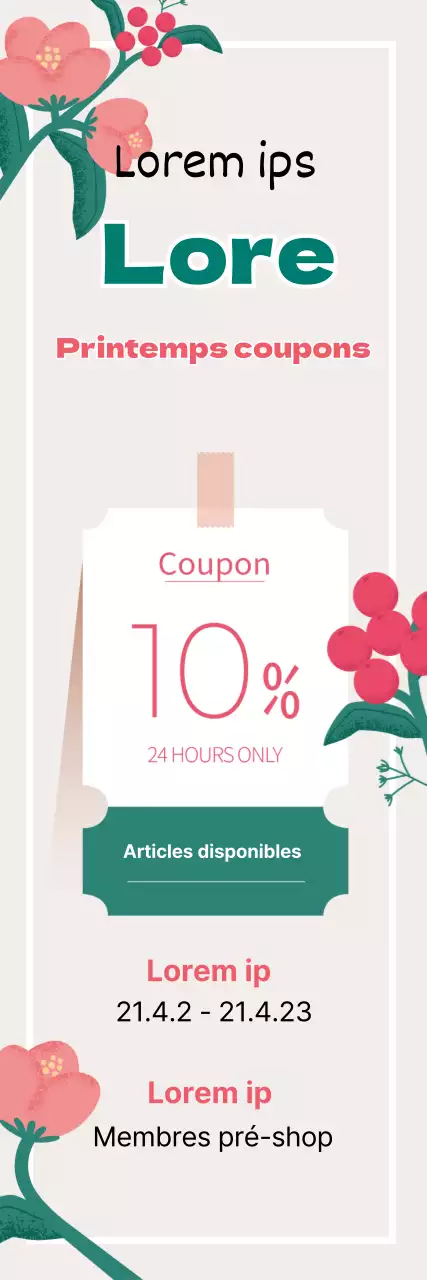 pink green illustration clean spring coupon event