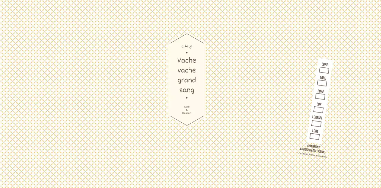 Motifs simples en jaune clair et marron pour un concept de café