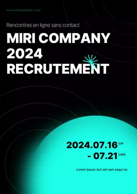 Contenu de recrutement en ligne avec un aspect géométrique et bleu néon