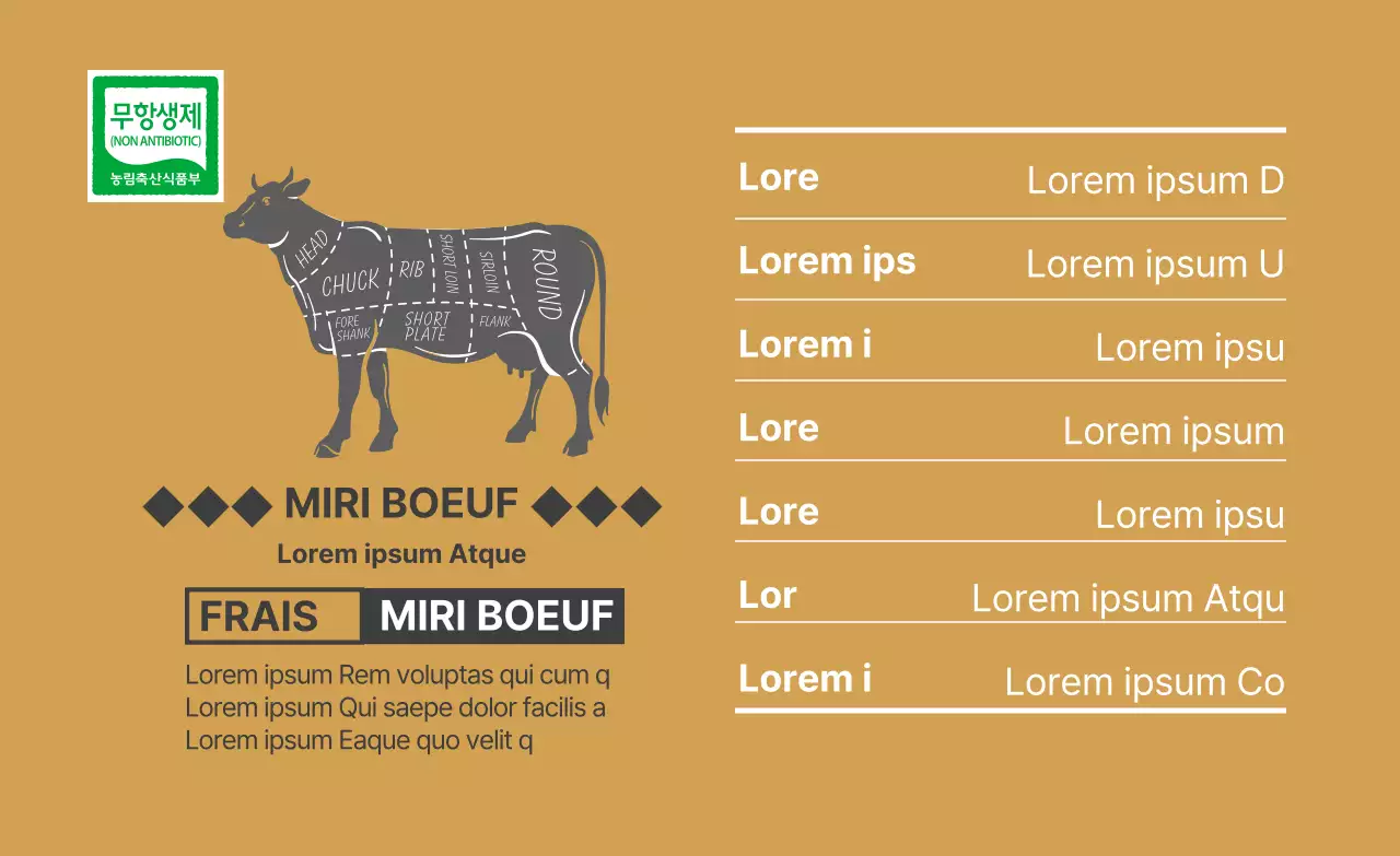 icône partielle ocre étiquette viande