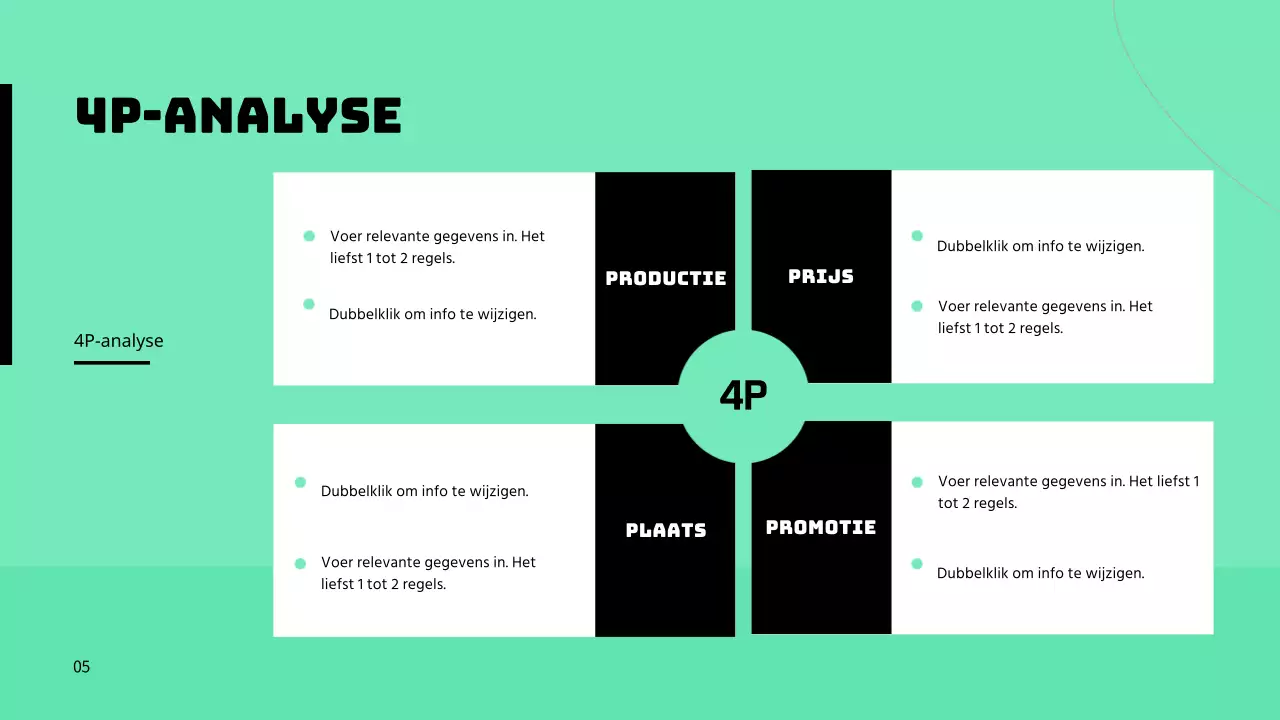 Aankondiging van groene kleur merk marketing taken