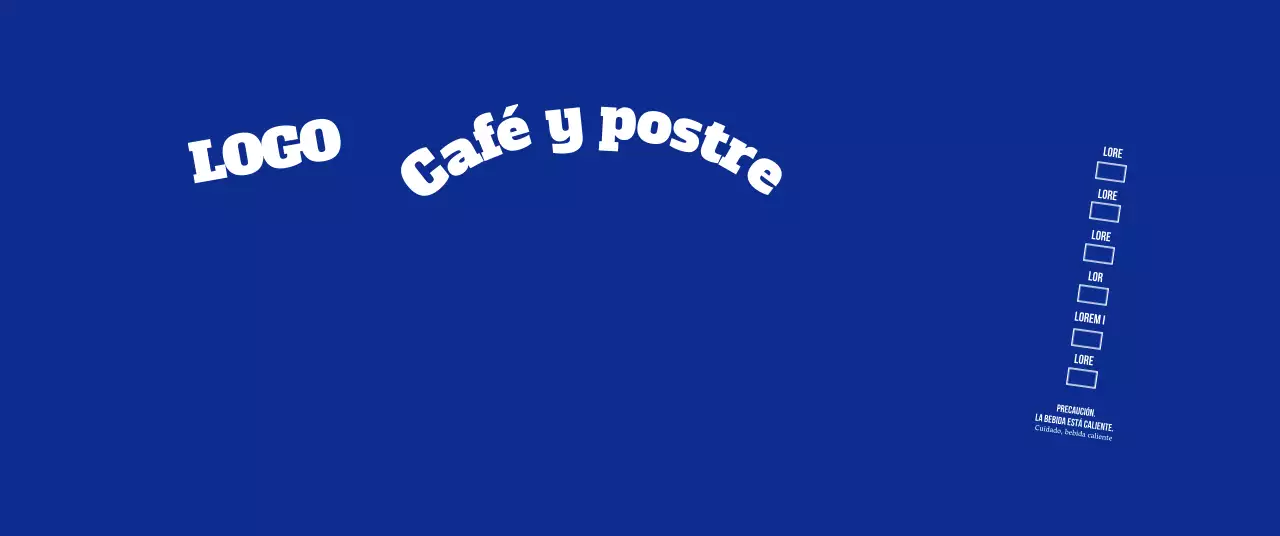 Logotipo de estilo limpio en azul marino oscuro y blanco para una cafetería