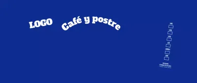 Logotipo de estilo limpio en azul marino oscuro y blanco para una cafetería