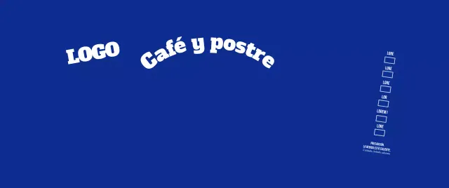 Logotipo de estilo limpio en azul marino oscuro y blanco para una cafetería