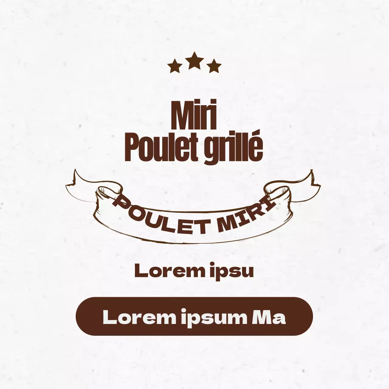 Lettres brunes sur les points forts d'un restaurant vintage promouvant le poulet kang chung