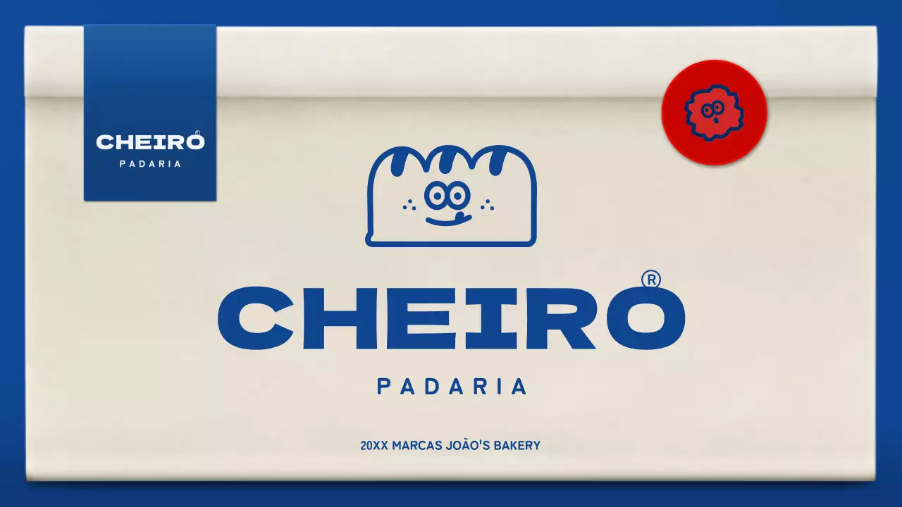 Carteira de pastelaria gira em azul e castanho