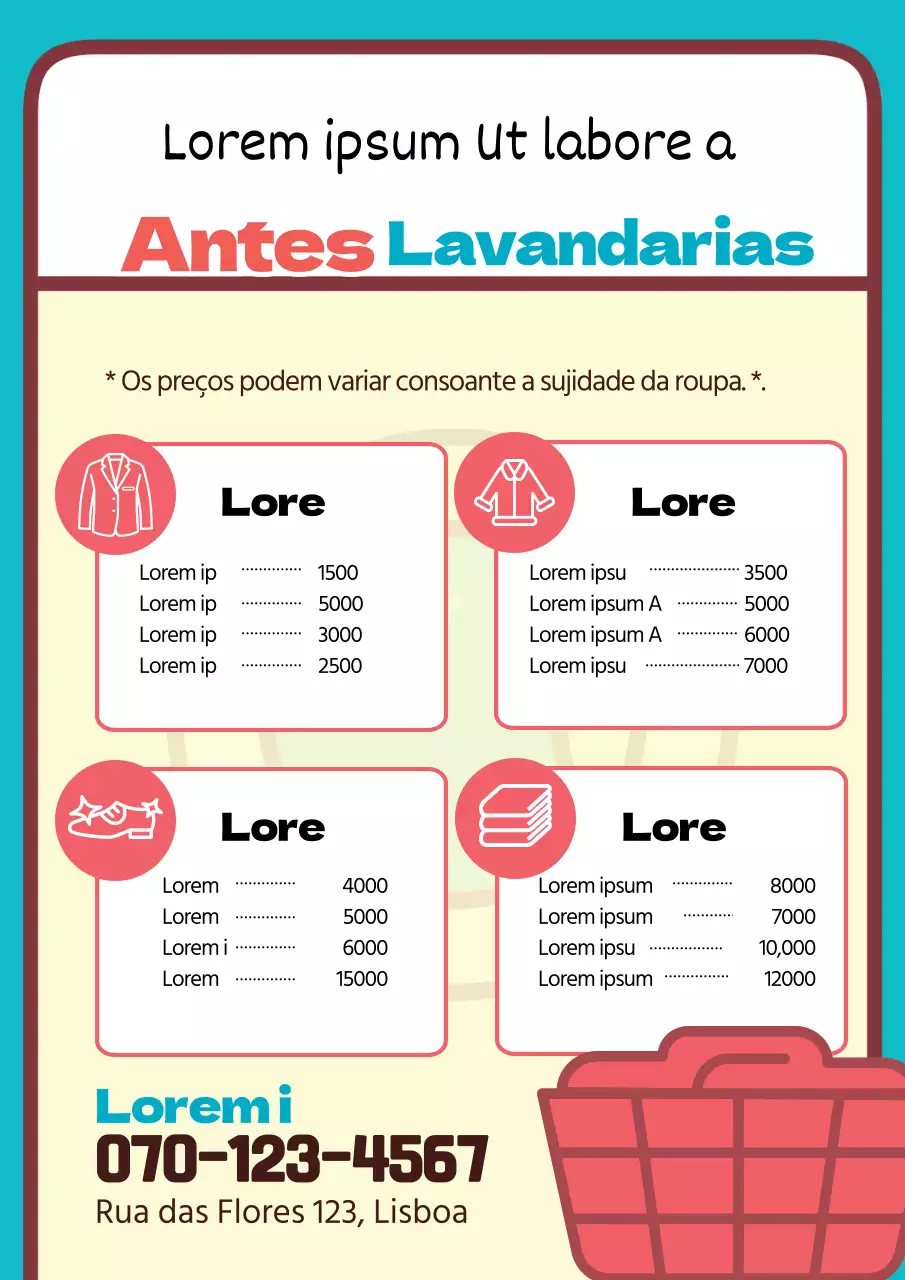 Letra azul rosa Ícone em destaque Promova a sua lavandaria